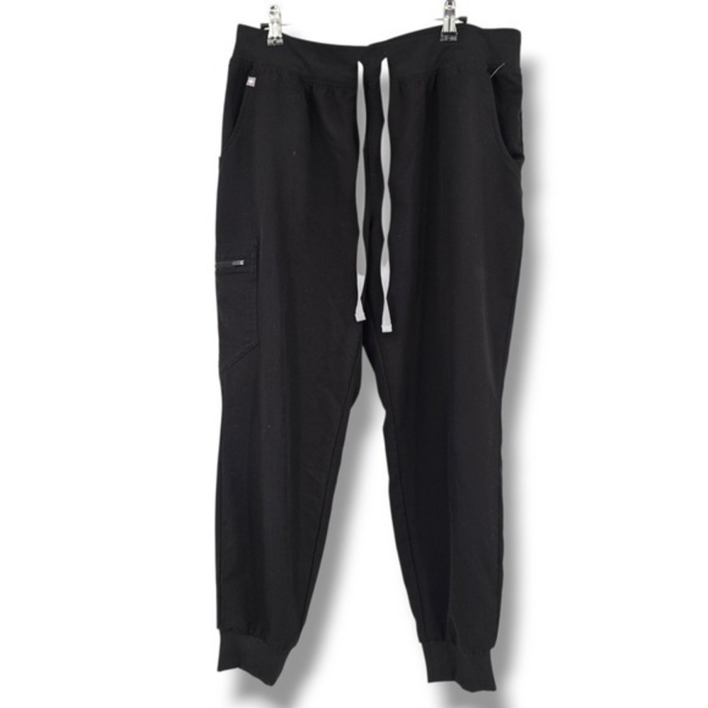 FIGS Zamora Jogger Scrub Pants Drawstring Pockets‎ Black Medical Size L